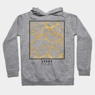 LEEDS ENGLAND CITY STREET MAP ART Hoodie